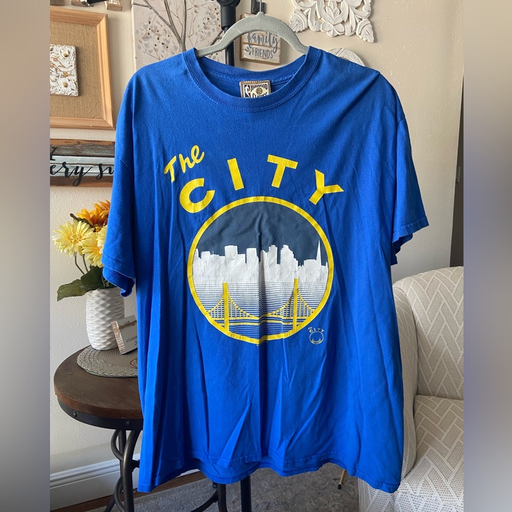 Blue Hardwood Classic Golden State Warriors T-Shirt - XL